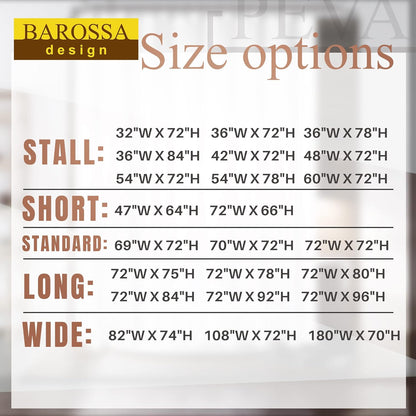 Barossa Design Clear Shower Liner - Premium Waterproof PEVA Curtain with Rustproof Grommets & 3 Magnets | Standard Size