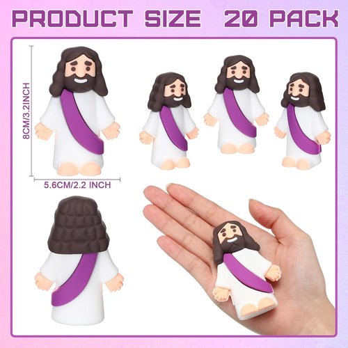 Barydat Jesus Figurines - 3.2 Inch Classic Christ Savior Dolls | Bulk Religious Party Favors (10 Pcs)
