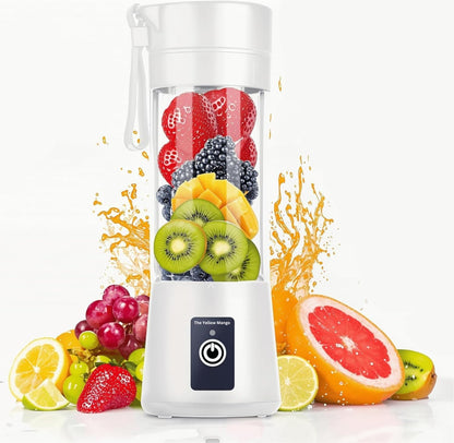 Portable Blender,Mini 6-blade Mixer for Smoothie,Milkshake, Juice, Mobile Hand juicer With USB Rechargeable For Travel, office, picnic, fitness (White)