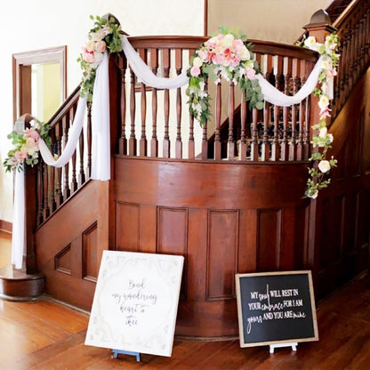 Skiennix Chiffon Wedding Arch Draping Fabric - Baby Blue Sheer 29 in x 20 ft for Bridal Events | Elegant Backdrop Decor