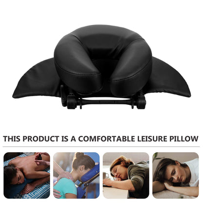 Airplane Pillow Sleeping Pillow Cushion Headrest Face Cushion Pad Face Rest Neck Pillow for Massage Table Home Office Black Travel Pillow