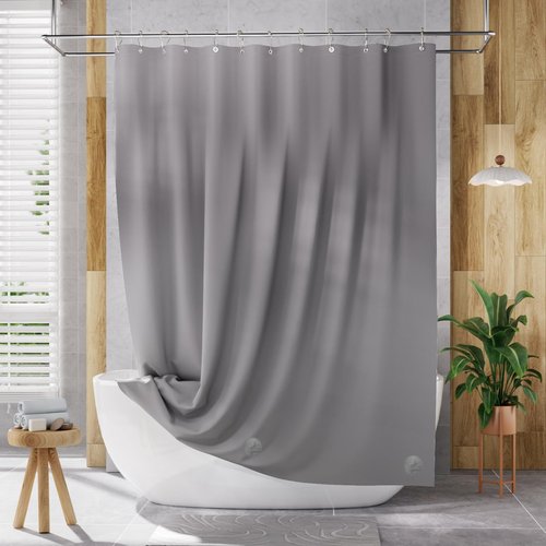 AmazerBath Extra Long Shower Curtain Liner, Grey Shower Liner 84 Inches Long, 72x84 Plastic Shower Curtain Liner, Cute Tall Shower Liner, PEVA Bathroom Shower Curtain Liners with 3 Magnets