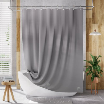 AmazerBath Extra Long Shower Curtain Liner, Grey Shower Liner 84 Inches Long, 72x84 Plastic Shower Curtain Liner, Cute Tall Shower Liner, PEVA Bathroom Shower Curtain Liners with 3 Magnets