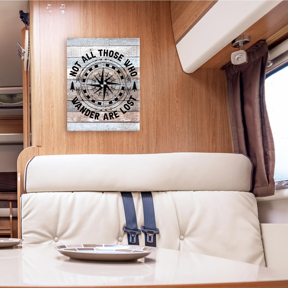 OTINGQD Canvas Wall Art - "Not All Those Who Wander Are Lost" RV Decor | 11x15 Inch for Campers & Cabins
