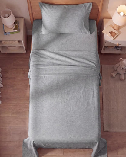 Skiennix Twin Size 3-Piece Sheet Set - Comfy Cooling Bed Sheets with Deep Pockets - Soft & Wrinkle-Free Grey