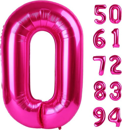Hot Pink Number Balloon - 40 Inch 0 Balloon for Birthday Decorations | Perfect Pink Party Supplies