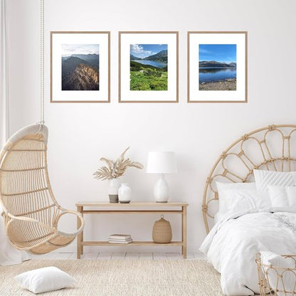 JCJMY 16x20 Picture Frame - Rustic Brown Wall Display for 11x14 Photos with Mat or 16x20 Without Mat