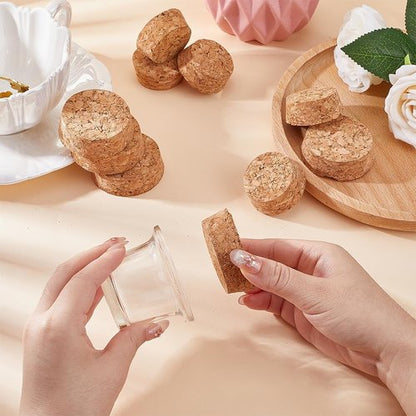 GORGECRAFT 10PCS 2 Sizes Large Wooden Tapered Cork Plugs 1.5 to 1.9 Inch Diameter Natural Soft Wood Replacement for Wine, Beer and Glass Bottles Ornaments