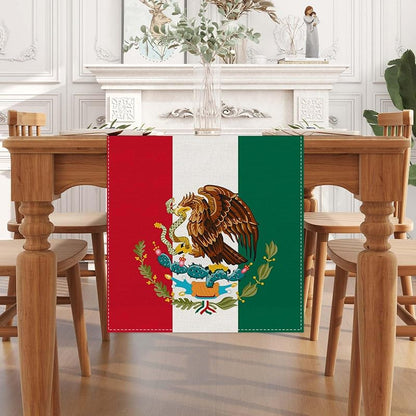 Mexican Fiesta Table Runner 13x72 inch - Day of the Dead Flag Pattern