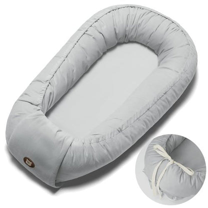 Baby Lounger - Adjustable Infant Lounger for Newborns 0-24 Months | Soft & Breathable Grey Tummy Time Lounger