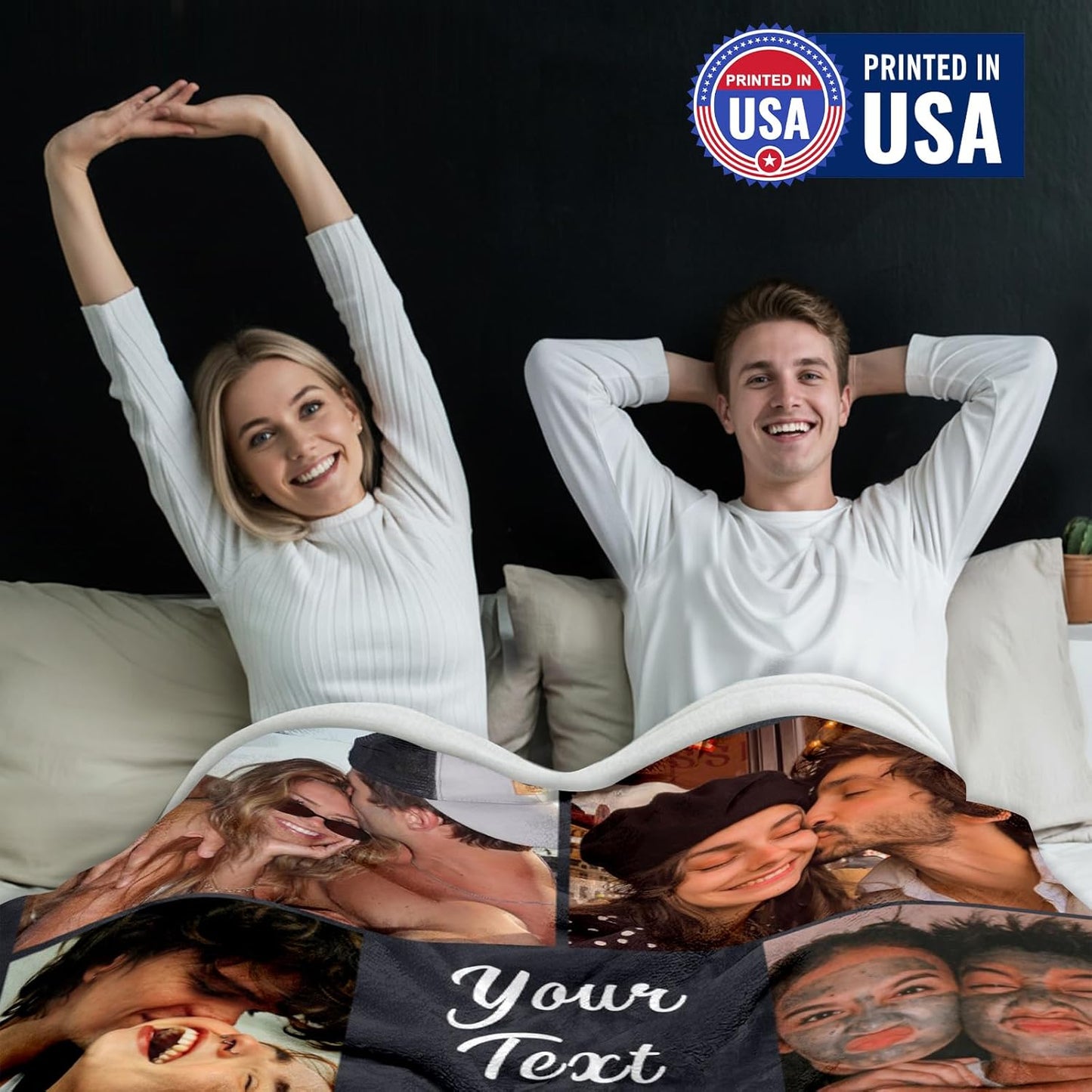 Yofair Custom Photo Blanket - Personalized Wedding & Anniversary Gift for Couples | Soft & Cozy Design