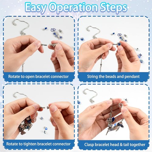 Advent Calendar Charm Bracelets 2025 - 24-Day Christmas Countdown Jewelry Making Kit for Girls