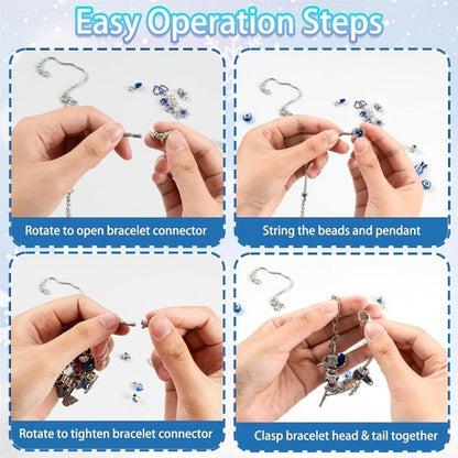 Advent Calendar Charm Bracelets 2025 - 24-Day Christmas Countdown Jewelry Making Kit for Girls