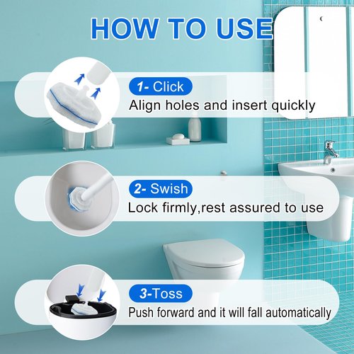 Disposable Toilet Brush and Holder Set, with 30 PCS Toilet Wand refills for Clorox.