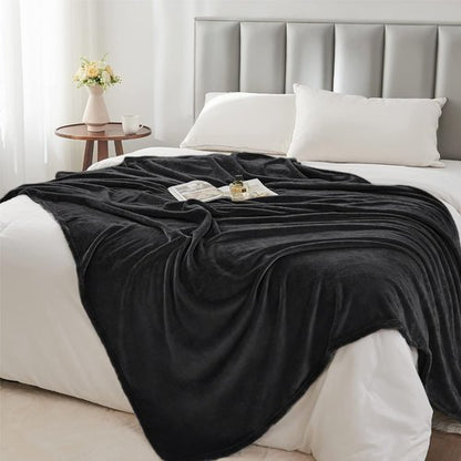 BEDELITE Fleece Blanket - Luxuriously Soft Black Throw for Couch & Bed | 50x60 Inches, Cozy & Lightweight