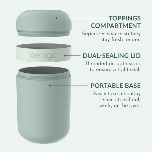 Bentgo Snack Cup - Portable Leak-Proof Snack Container with Dual-Sealing Lid | Dishwasher Safe (Mint Green)