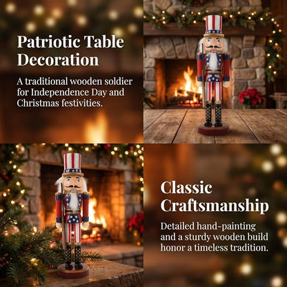 This listing contains ALL variants of: Nutcracker Soldier – Gun Variation – US Flag Patriotic Wooden Nutcracker