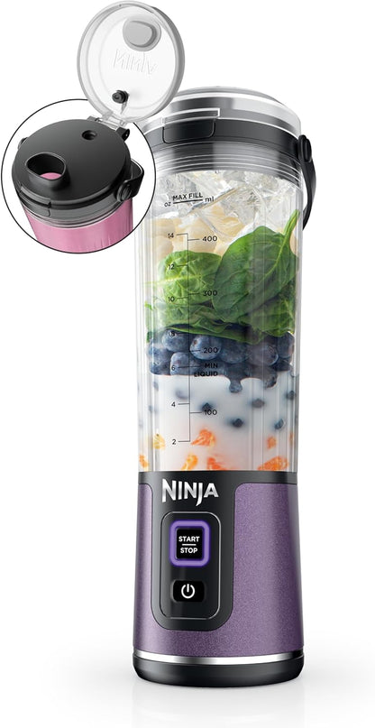 Ninja Blast Portable Blender - Cordless 18oz Personal Blender for Smoothies & Shakes | BPA Free, USB-C Rechargeable, Metallic Purple