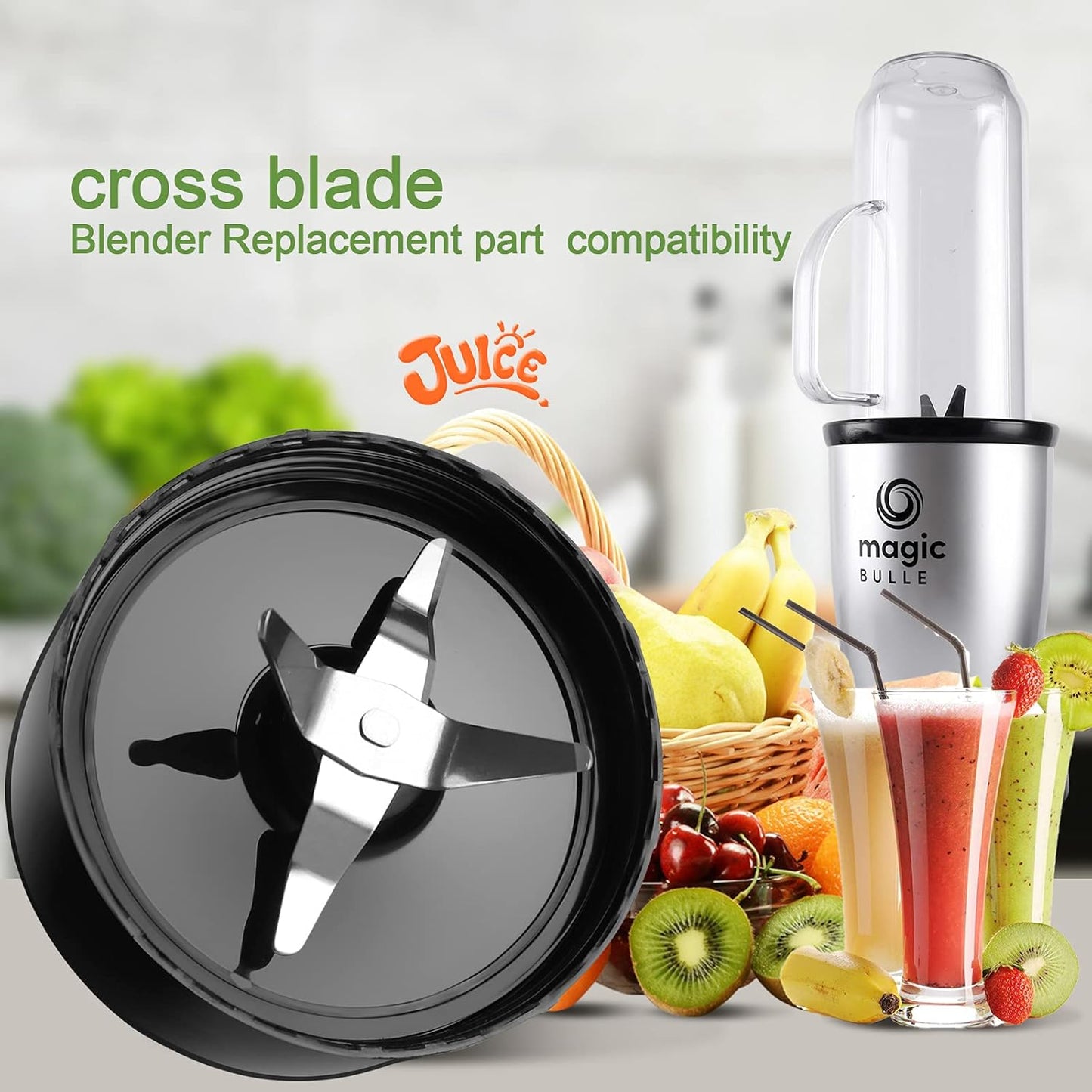 Magic Bullet Cross Blade Blender Replacement Parts - Pack of 2 for 250-Watt MB1101 Series Juicer & Mixer