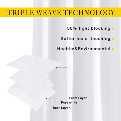 NICETOWN White Room Darkening Curtain Panels - Thermal Insulated Grommet 50% Room Darkening Window Drapes and Curtains for Bedroom/Basement (Set of 2, W37 x L54)