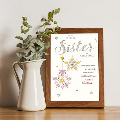Sister Christmas Card - Merry Christmas Wishes | Perfect Gift for Sisters