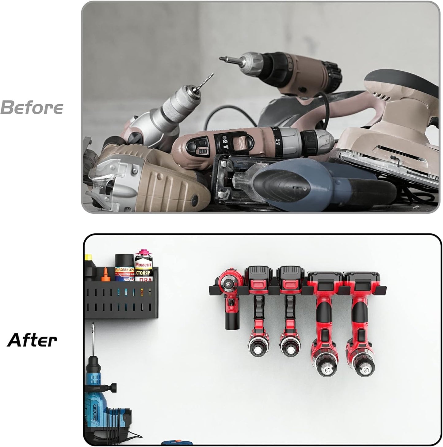 Ultrawall Power Tool Organizer - Heavy Duty Wall Mount Drill Holder for Cordless Tools | Garage Storage Rack
