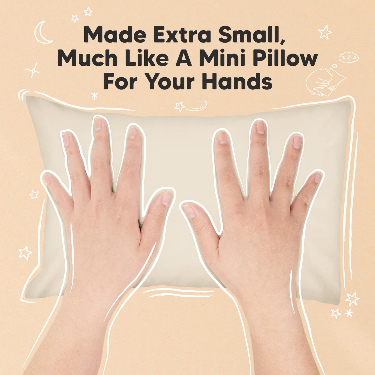 Mini Toddler Pillow with Pillowcase - 9x13 My Little Dreamy Travel Kids Pillow for Sleeping, Toddler Bed, Small, Tiny, Organic Cotton Pillowcase, Soft & Breathable, Kids 2-4 Years Old (Clay)