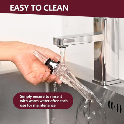 Wine Aerator Pourer Spout Diffuser - Wine Decanter with Aerator Attaches to Wine Bottle for Enhanced Flavor | Premium Quality Wine Air Aerator with Reusable Silicone Wine Stopper | No Drip or Spill