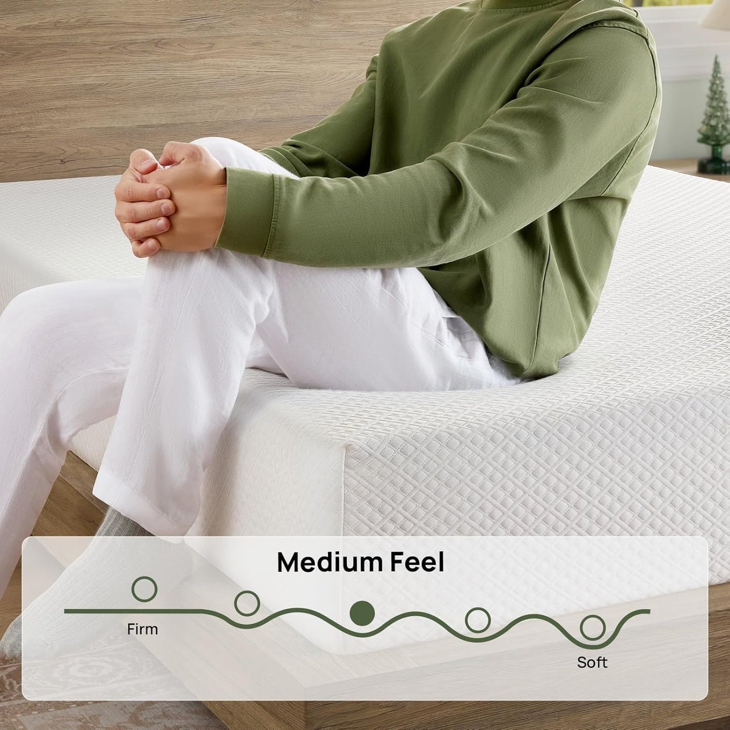 Rolanstar Queen Size Gel Memory Foam Mattress - 8 Inch, Breathable & Supportive, CertiPUR-US Certified, White