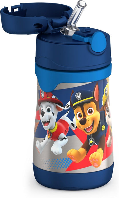 THERMOS Vacuum Insulated Straw Bottle - 10oz Stainless Steel | PAW PATROL Design for Kids