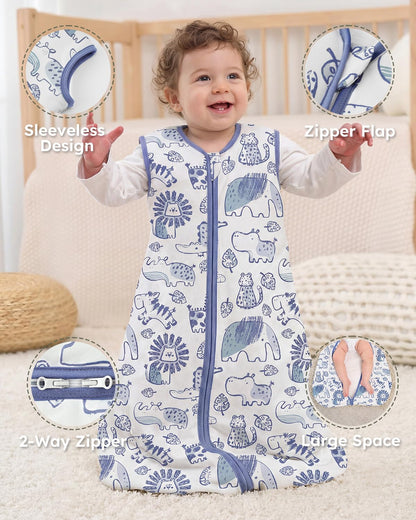 Yoofoss Baby Sleep Sack - 1.5 Tog Wearable Blanket for Infants 0-6 Months | 100% Organic Cotton, Warm & Comfy