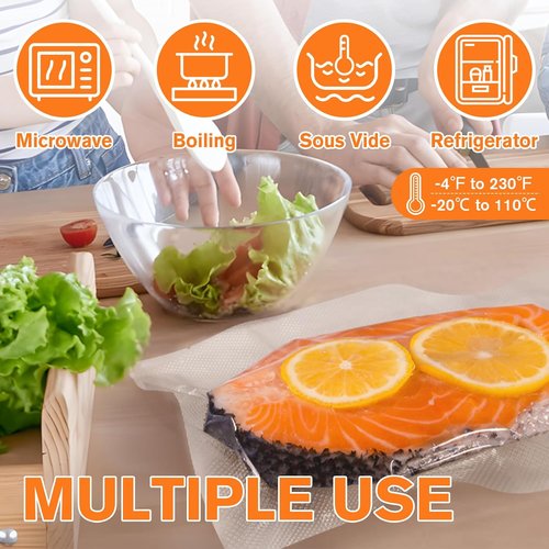 FUNFERY Vacuum Sealer Bags - 200 Pint 6" x 10" BPA-Free Bags for Long-Term Food Storage & Sous Vide