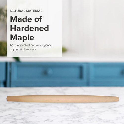 Frieling Dough Roller - 20-Inch Natural Maple French Pin Rolling Pin for Perfect Pizza Dough