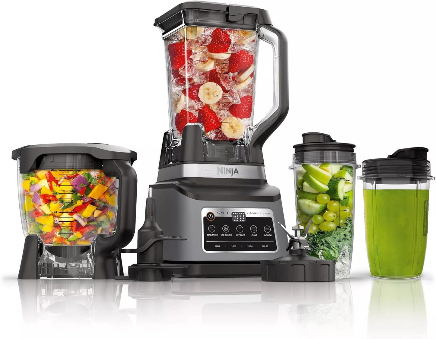 Ninja R-BN803TGT Professional Plus Kitchen Blender System & 8-Cup Food Processor - Black, Auto-iQ