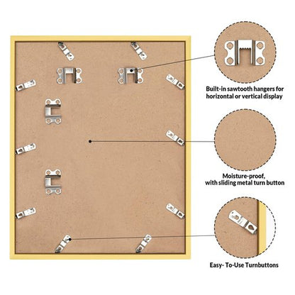 LaVie Home 24x32 Picture Frame for Wall Display, 24x32 Gold Picture Frame with HD Plexiglas, 24 x 32 Poster Frame 1 Pack, Display Frame for Vertical or Horizontal, Classic Collection
