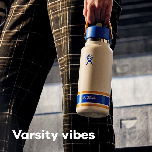Hydro Flask Water Bottle - Insulated Stainless Steel with Wide Mouth Flex Straw Lid | 32 Oz Campus Ivory