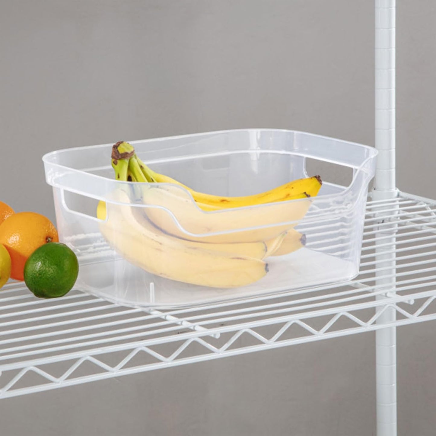 Sterilite Medium Open Scoop Front Storage Bin - Clear 5.25x9.5x13 In | 8 Pack with Comfortable Carry Handles