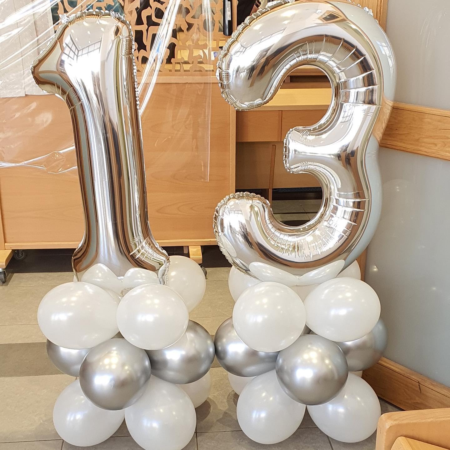Silver Number 13 Balloon - 40 Inch 13th Birthday Decoration for Kids | Perfect Silver Party Supplies