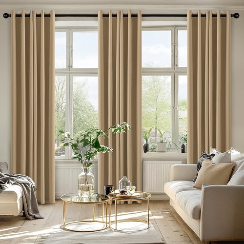 MIULEE Taupe Brown Blackout Curtains for Bedroom Living Room 72 Inches Long 2 Panels, Thermal Insulated Room Darkening Drapes Solid Grommet Noise Reduction Light Blocking Window Treatments 40x72 Inch