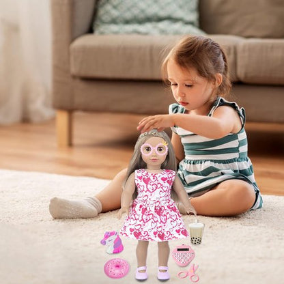 BDDOLL 18-Inch Doll Clothes & Accessories Playset - School Supplies, Bags, Glasses & More