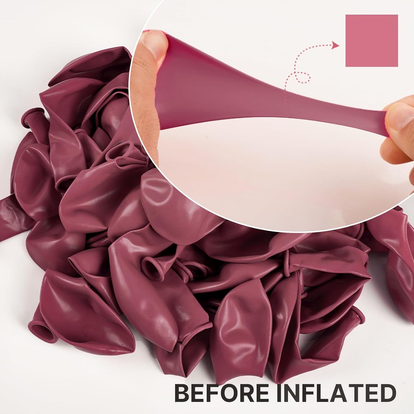 PartyWoo Mauve Balloon Set - 140pcs in Various Sizes for Baby Showers, Weddings & Birthdays | Dusty Pink Decor