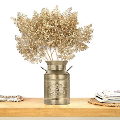 Tall 30-Inch Champagne Golden Artificial Leaves Plant - 2 Pack, Indoor/Outdoor Faux Shrubs
