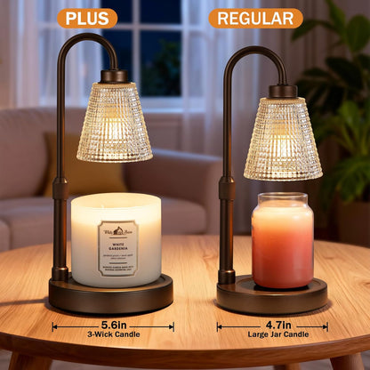 Big Brown Candle Warmer Lamp - Dimmable & Adjustable Timer for Jar Candles | Perfect Home Decor & Gifts