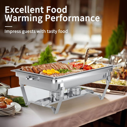ROTTAY Chafing Dishes Set - Premium Buffet Warmers with Lids for Catering | Food Serving Solutions