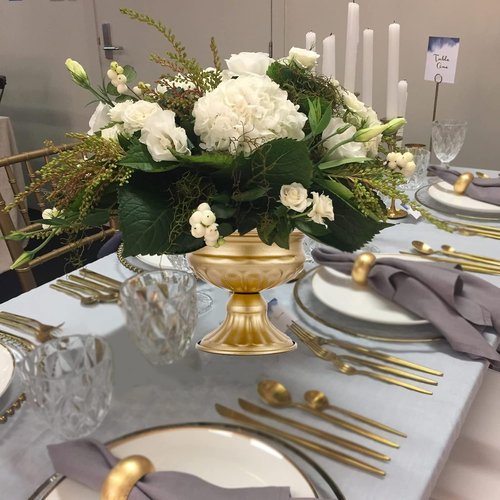 Hewory Gold Compote Pedestal Vases - Elegant Floral Centerpieces for Weddings & Events | 10pcs, 6.5in