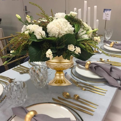 Hewory Gold Compote Pedestal Vases - Elegant Floral Centerpieces for Weddings & Events | 10pcs, 6.5in