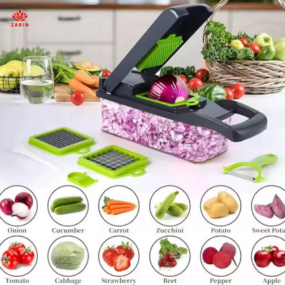 ZARIN 16-In-1 Vegetable Chopper & Slicer - Multi-Function Mandoline for Easy Meal Prep | Perfect for Onions, Fruits & Veggies