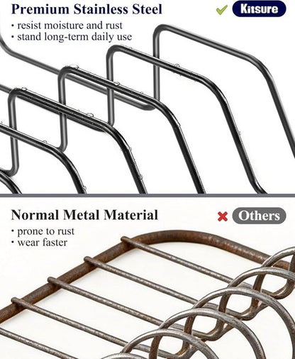 Kitsure Large Dish Drying Rack - Extendable Multifunctional Kitchen Rack with Anti-Rust Design | 19.2"-26.7" L x 12.9" W, Black