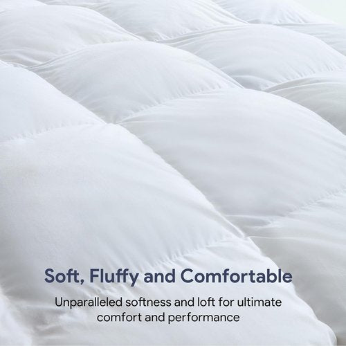 Maple&Stone Queen Size Feather Down Comforter - Ultra Soft All-Season White Duvet Insert | 100% Cotton, 90 x 90 Inches
