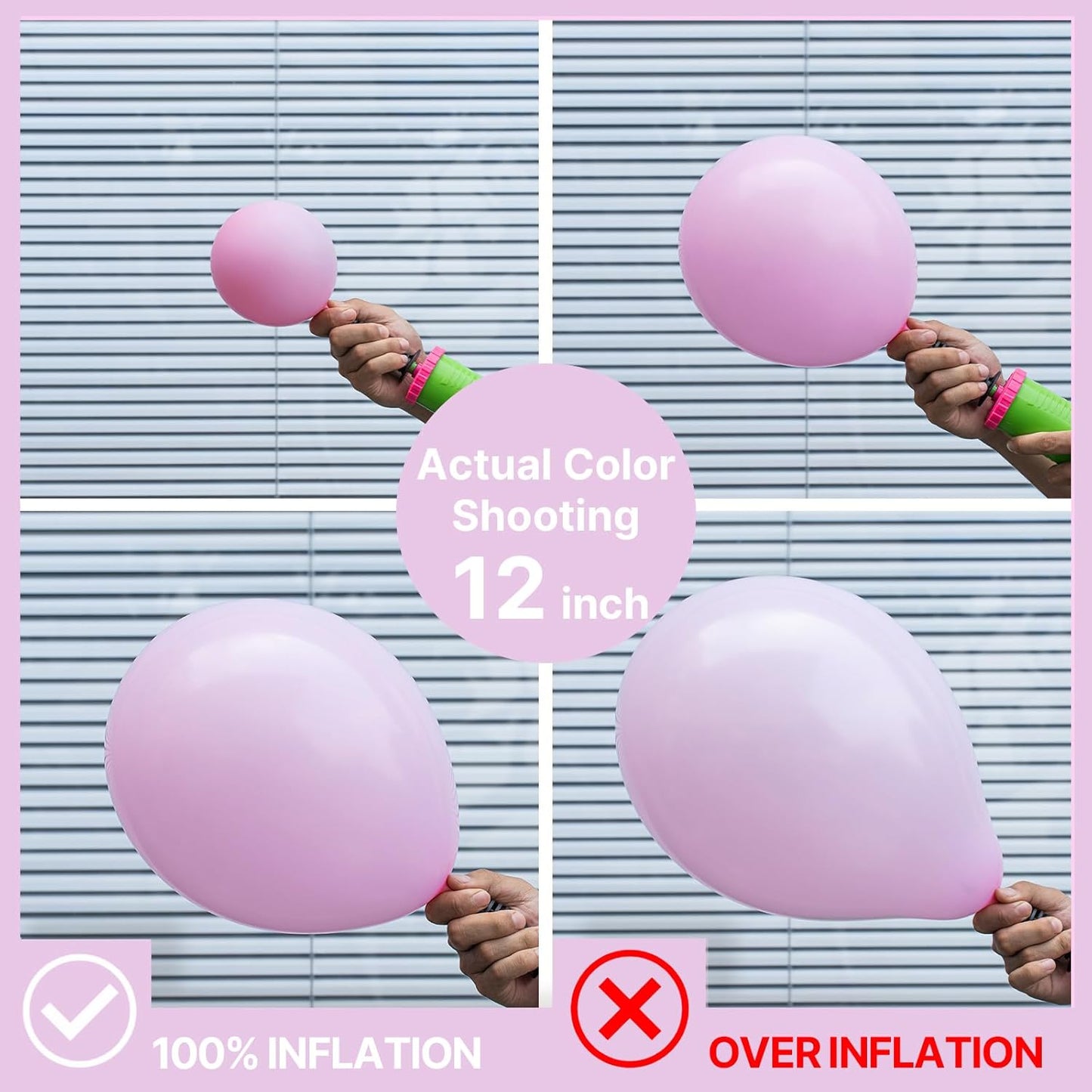 PartyWoo Baby Pink Balloons - 100pcs Pastel Balloon Arch Kit for Baby Shower & Birthday Decor | 5-36 Inch Sizes